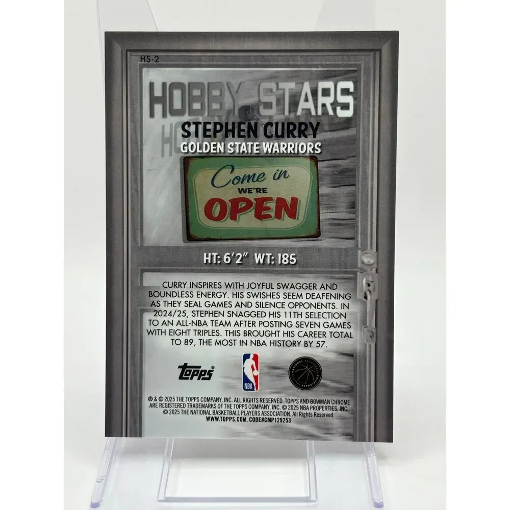 2025-2026 Bowman Chrome Stephen Curry Hobby Stars Mini-Diamond Refractor /150 SP